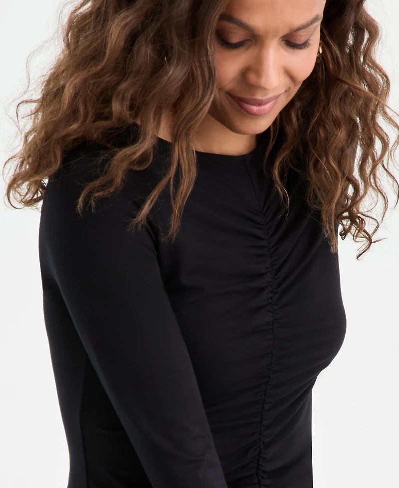 I.n.c. International Concepts Petite Ruched-Front Top, Macy's Exclusive