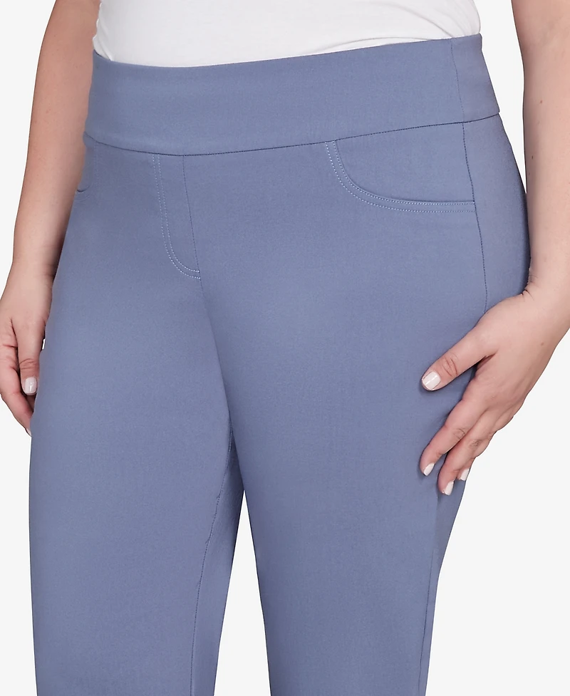 Hearts Of Palm Plus Solid Tech Stretch Capri Pants