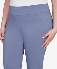 Hearts Of Palm Plus Solid Tech Stretch Capri Pants