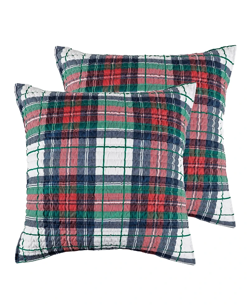 Levtex Spencer Red Plaid 2-Pc. Sham Set, European