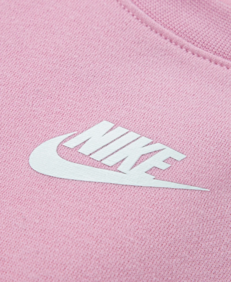 Nike Little Girls 2-Piece Ruffle Crewneck Sweatshirt and Flared Legging Set