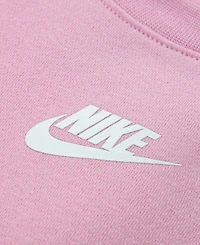 Nike Little Girls 2-Piece Ruffle Crewneck Sweatshirt and Flared Legging Set