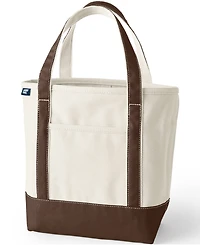 Lands' End Medium 5 Pocket Open Top Canvas Tote Bag