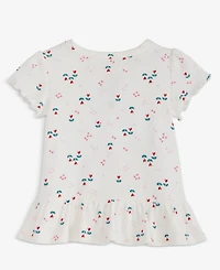 First Impressions Baby Girls Short-Sleeve Heart Tulip-Print Rib T-Shirt, Macy's Exclusive
