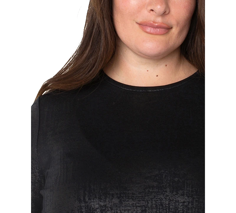Liverpool Los Angeles Plus Long Sleeve Draped Knit Top