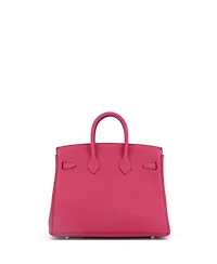 Pre-Owned Hermes Birkin 25 Handbag Pink Togo with Palladium Hardware