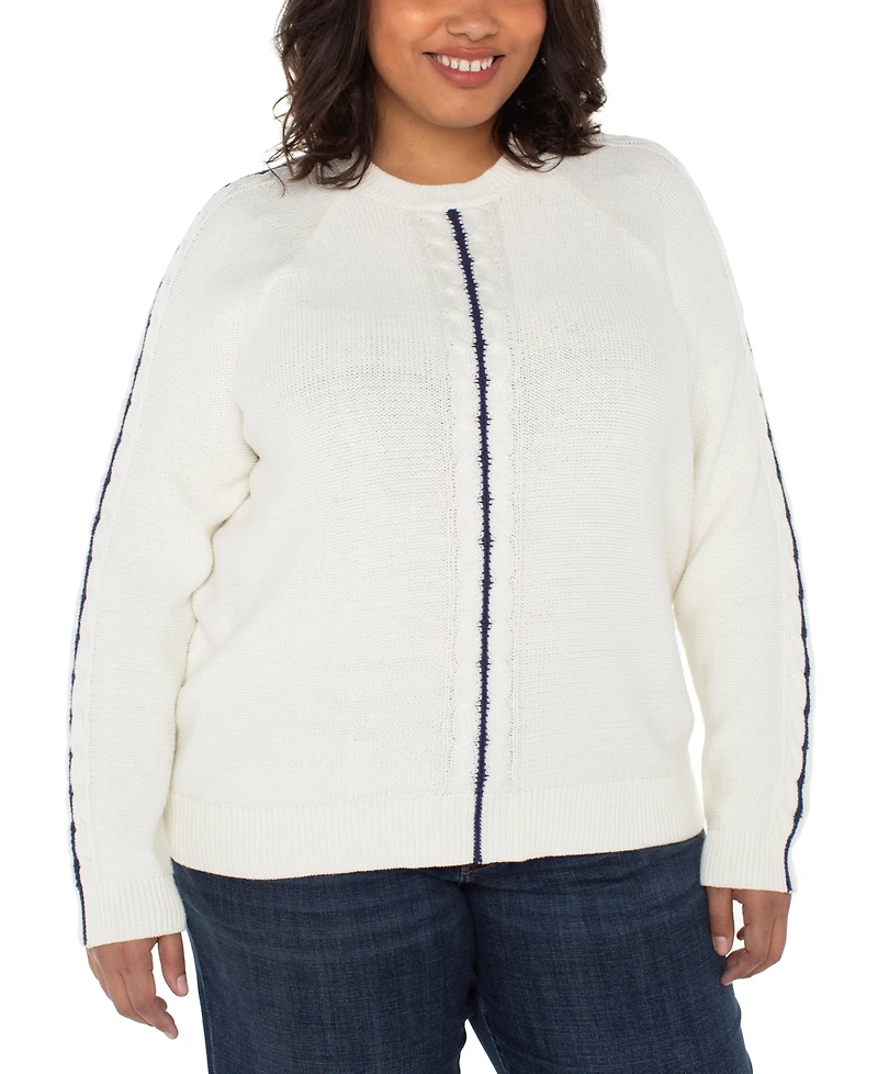 Liverpool Los Angeles Plus Crewneck Long Sleeve Raglan Sweater