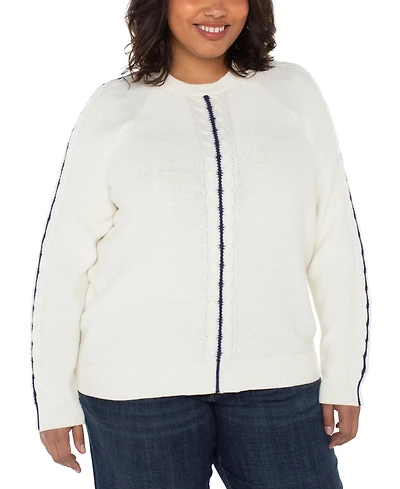 Liverpool Los Angeles Plus Crewneck Long Sleeve Raglan Sweater