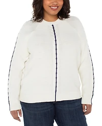 Liverpool Los Angeles Plus Crewneck Long Sleeve Raglan Sweater