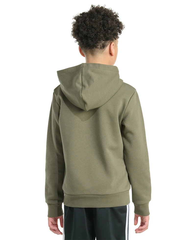 adidas Big Boys Long-Sleeve Essential Logo Fleece Pullover Hoodie