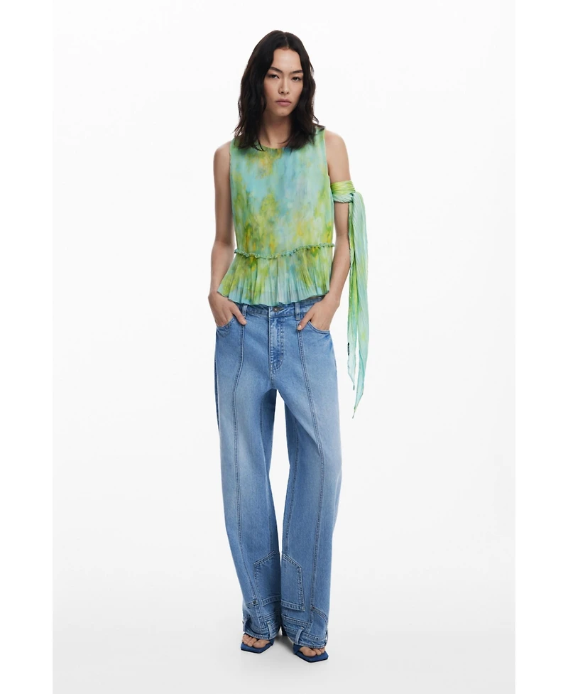 Desigual Women's Watercolor crumpled scarf