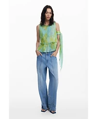Desigual Women's Watercolor crumpled scarf