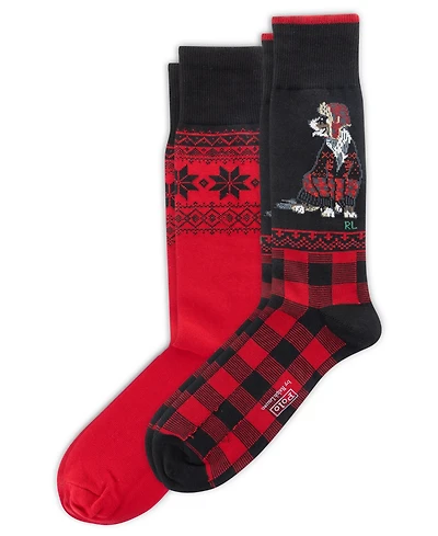 Polo Ralph Lauren Men's 2-Pack Holiday Dog Socks