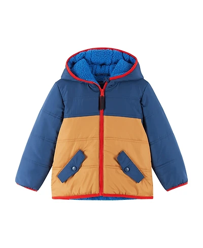 Andy & Evan Toddler/Child Boys Navy Color Blocked Jacket w/Faux Shearling Lining