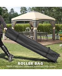 Outsunny 10' x 10' Pop Up Canopy Foldable Party Tent with Nettings