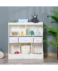Homcom Toy Chest Kids Cabinet Freesding Storage Organizer w/ Drawer, Shelves