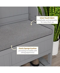 Homcom Hall Tree, Coat Rack and Bench Seat with 4 Hooks, 2 Drawers,