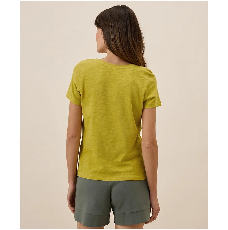 Pact Women's Organic Cotton Featherweight Slub V-Neck Tee