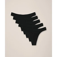 Pact Women's Everyday Mid Rise Thong 5-Pack