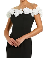 Mac Duggal Women's Crepe Mermaid Gown With 3D Flowers