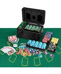 Texas Holdem Poker Chip Set with 600 Pieces Chips 2 Deck of Cards & Dealer Button