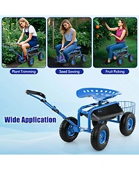 Garden Cart Rolling Work Seat