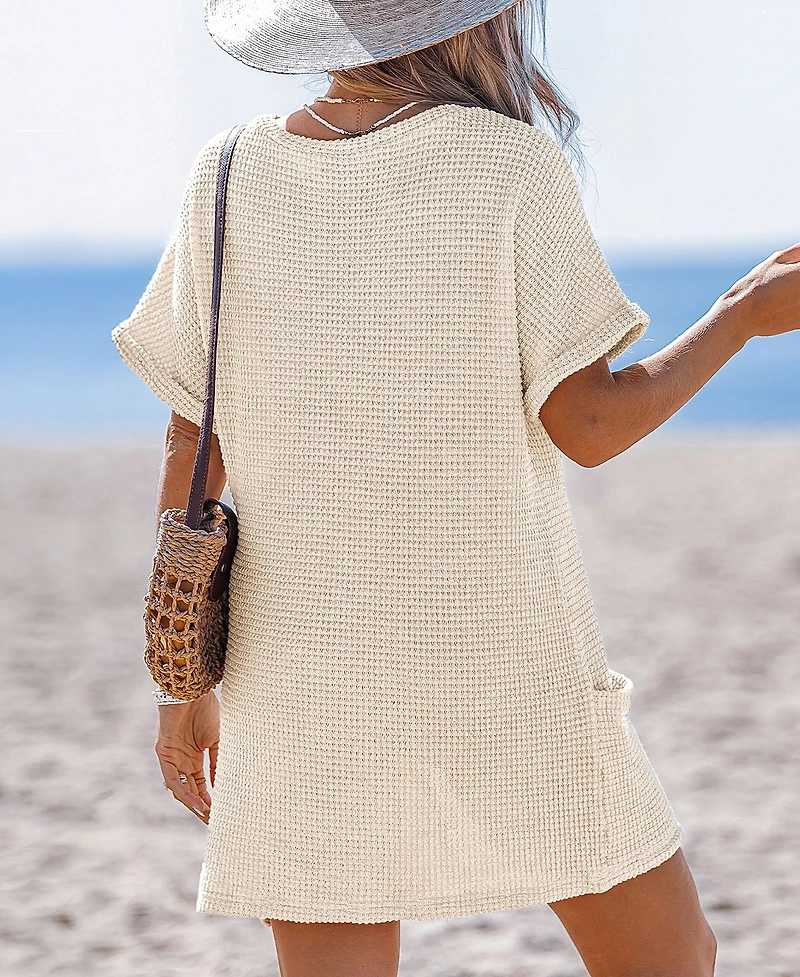 Cupshe Women's Sunny Days Only Green Cover-Up Mini Beach Dress