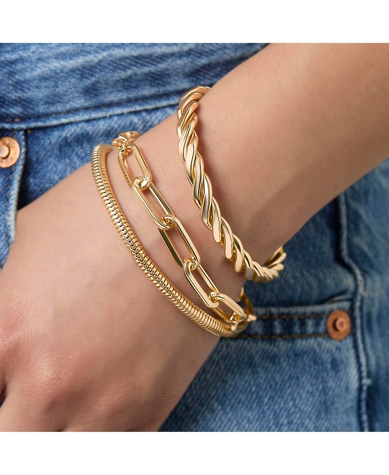 Jessica Simpson Gold-Tone Chain Bracelet Set a" 3 Pieces