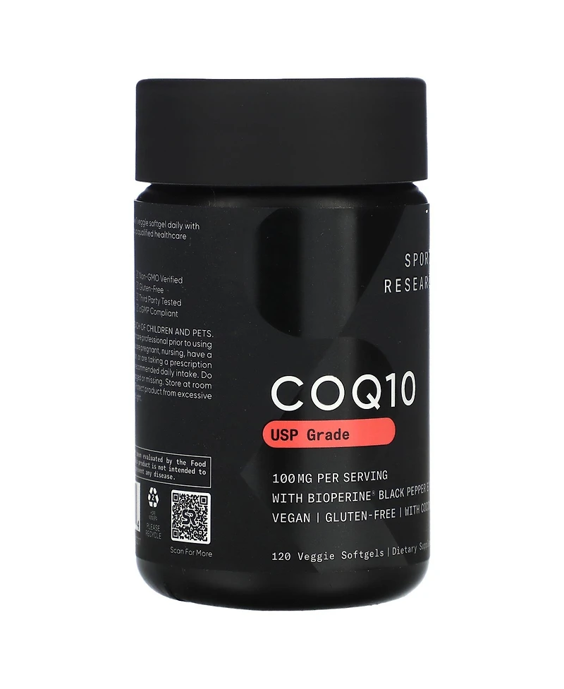 Sports Research CoQ10 Usp Grade with BioPerine 100 mg