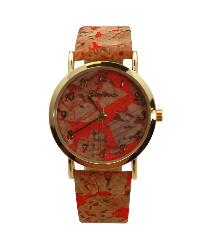 Olivia Pratt Multi Cork Style Strap Women Watch