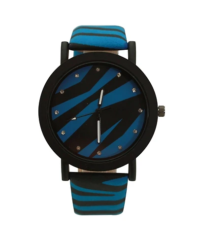Olivia Pratt Blue Zebra Colorful Strap Women Watch