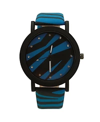 Olivia Pratt Blue Zebra Colorful Strap Women Watch