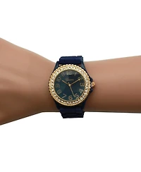 Olivia Pratt Navy Every Day Silicone and Rhinestones Colorful Women Watch
