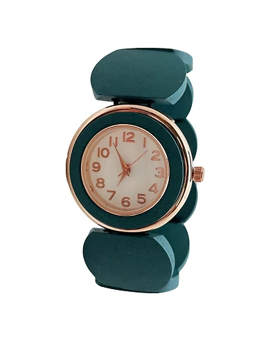 Olivia Pratt Turquoise Stretch Wooden Watch