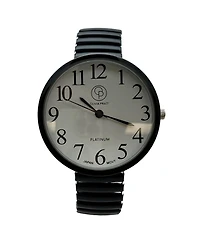 Olivia Pratt Black Stretch Band Big Face Shiny Colors Women Watch