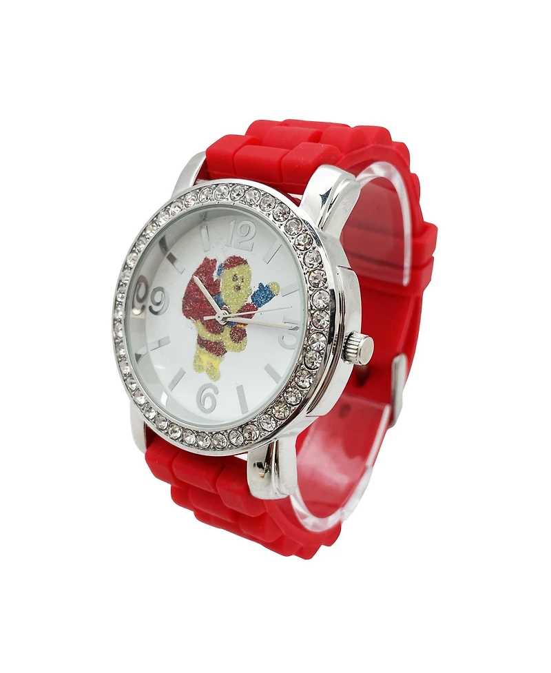 Olivia Pratt Bright Red Merry Christmas Silicone Band Themed Women Watch