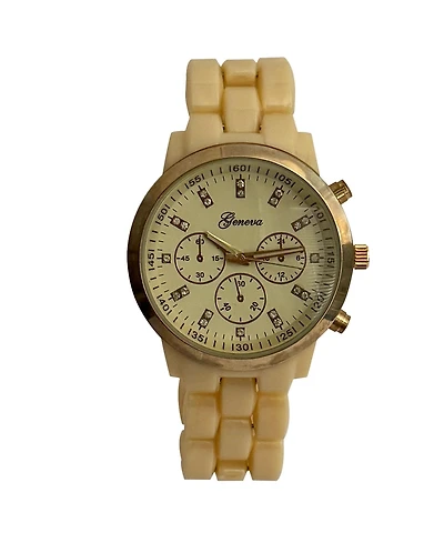 Olivia Pratt Beige Tone Tortoise Acrylic Band Women Watch