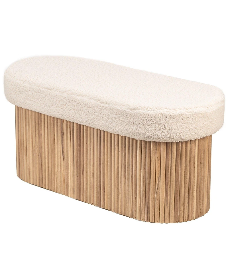 Nordlys - White Boucle Storage Bench Modern Design Style Upholstery Entry
