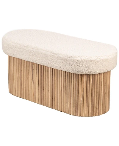Nordlys - White Boucle Storage Bench Modern Design Style Upholstery Entry