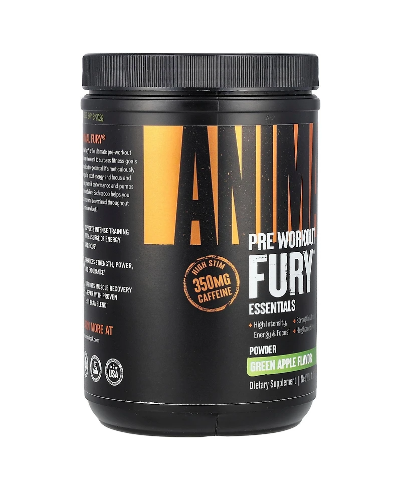 Animal Fury Essentials Pre Workout Green Apple