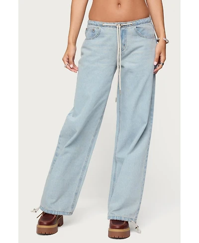 Edikted Women's Meggie Low Rise Jeans