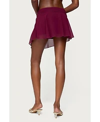 Edikted Women's Sea Star Asymmetric Chiffon Mini Skirt