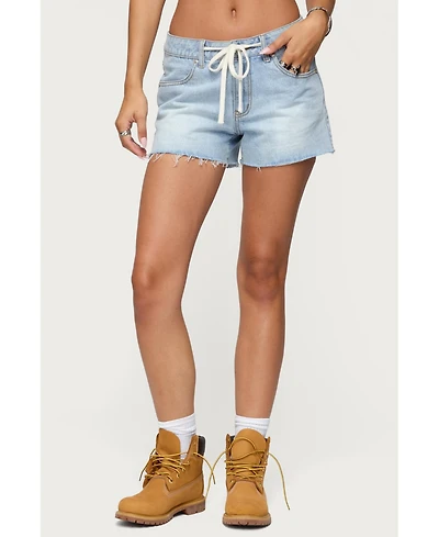 Edikted Women's Milla Low Rise Denim Shorts