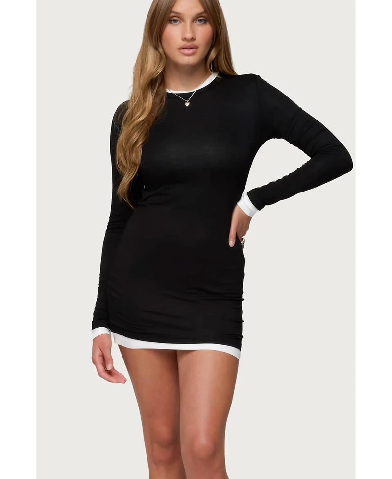 Edikted Women's Norah Contrast Layered Mini Dress