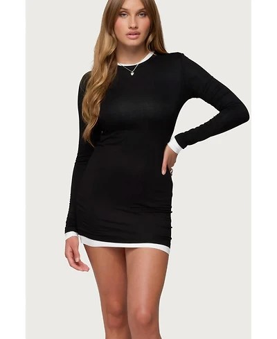 Edikted Women's Norah Contrast Layered Mini Dress