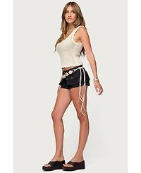 Edikted Womens Aurelle Open Knit Tank Top