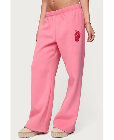 Edikted Women's Strawberry Babe Sweatpants