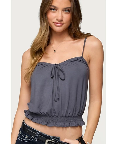 Edikted Women's Ripley Tie Front Tank Top
