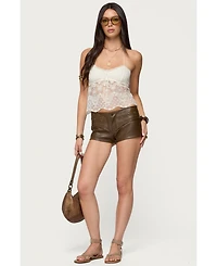 Edikted Women's Amarie Sheer Lace Halter Top