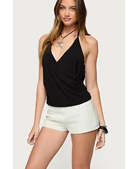 Edikted Womens Carmel V Neck Halter Top